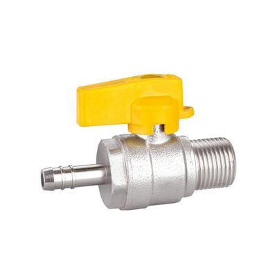 شیر توپی گاز برنجی صاف با اتصال شیلنگ X شیر آب بندی PTFE نر