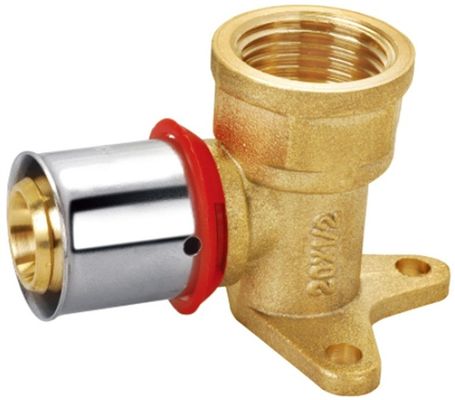 اتصالات فشاری برنجی 1/2 اینچ صفحه دیوار فشرده 16x1/2 اینچ 20x1/2 اینچ صاف