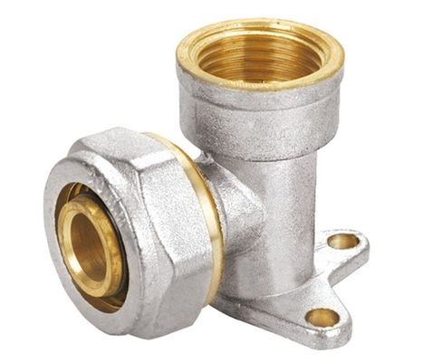 اتصالات لوله برنجی Pex Al Pex , زانویی صفحه دیواری زن با روکش نیکل