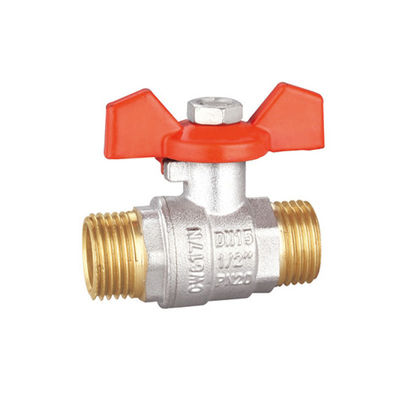 شیر توپی نیم اینچی برنجی نیکل اندود حداکثر فشار 25 بار BV1032-MM