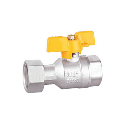 شیر برنجی 1/2 اینچی 3/4 اینچی BV1026-FF دریچه توپی برنجی با روکش نیکل