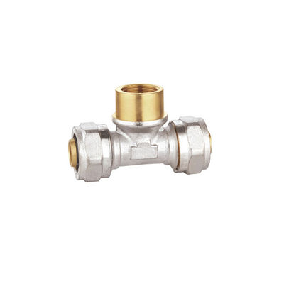 PF5008 سه راهی نیکل برنجی فورج شده با روکش 16X1/2x16 26X16X26
