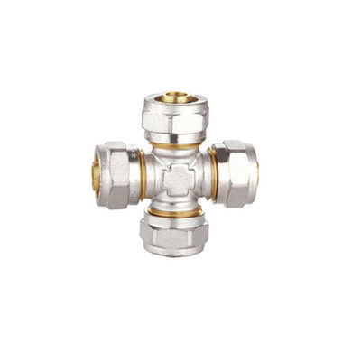 اتصالات فشاری برنجی Pex Al Pex با قطر چهار راه PF5010