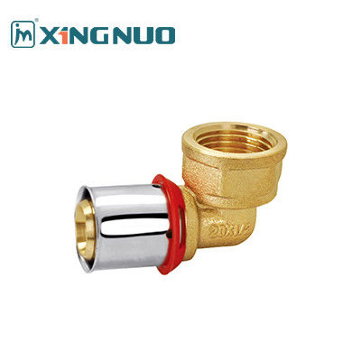 فیتینگ های فشرده سازی مس نیکل برای رسانه های گاز Al Pex Fittings رنگ قرمز 1/2